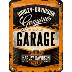 Placa metalica - Harley - Davidson Garage - 15x20 cm